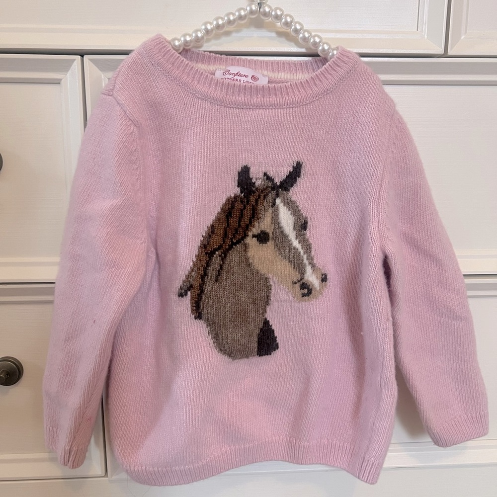 Trotters London, Freya Pony Sweater, Pale Pink